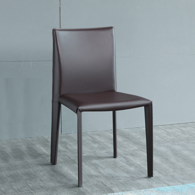 Silla de comedor moderna de cuero naranja para silla de comedor